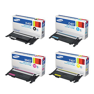 Samsung CLT 407S Original Toner Cartridge Combo BK C M Y 300